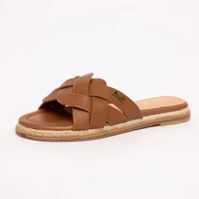 Sandalias Coral para dama BECKA color camel.