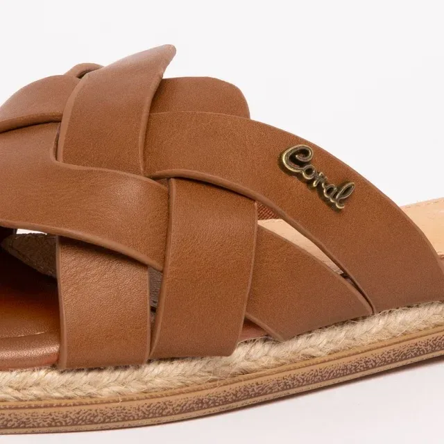 Sandalias Coral para dama BECKA color camel.