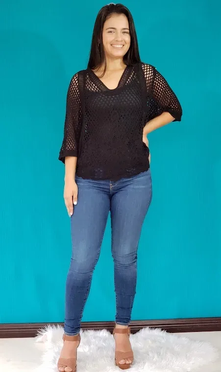 Chal tejido para dama color negro