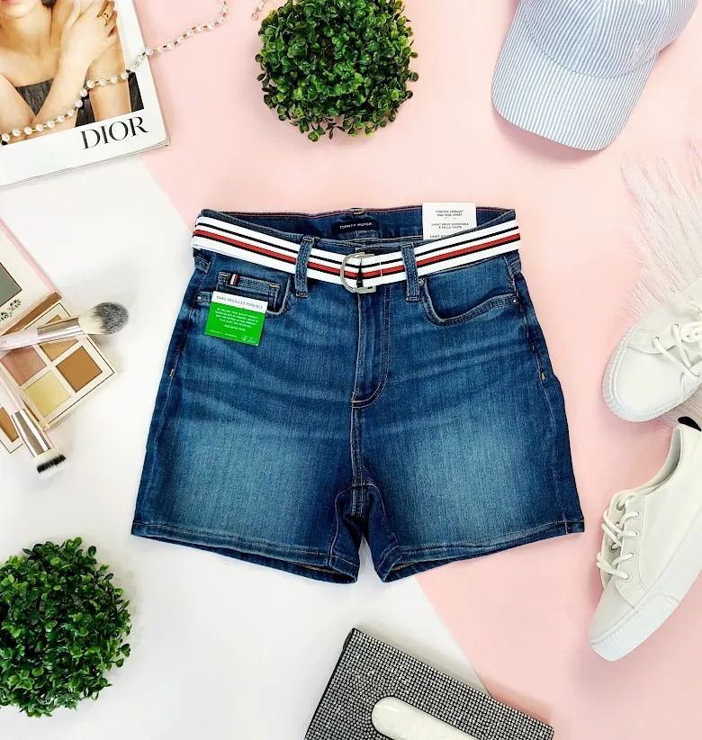 Short Tommy Hilfiger para dama jeans oscuro