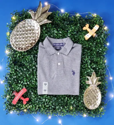 Camiseta U.S Polo para niño color gris