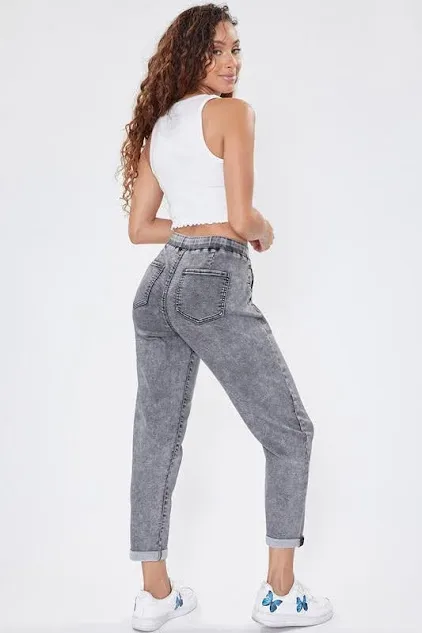 Jeans tipo jogger para dama tiro medio P36764