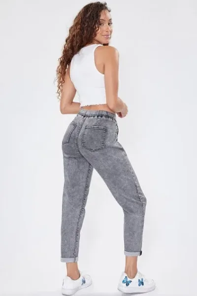 Jeans tipo jogger para dama tiro medio P36764