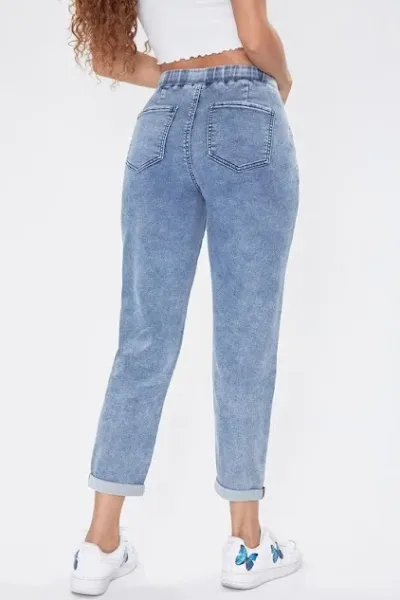Jeans tipo jogger para dama tiro medio P36764
