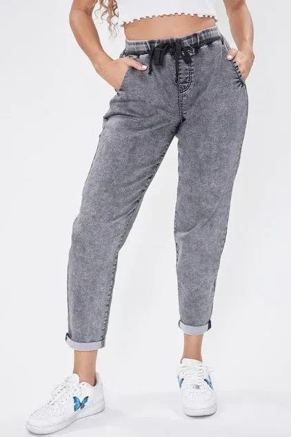 Jeans tipo jogger para dama tiro medio P36764