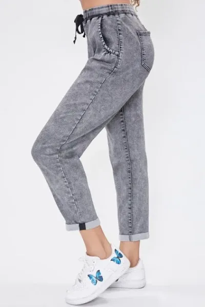 Jeans tipo jogger para dama tiro medio P36764