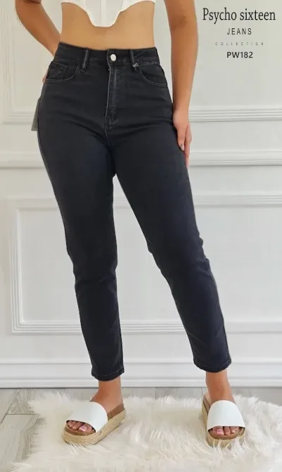Mom Jeans Psycho Sixteen para dama PW182 color Negro