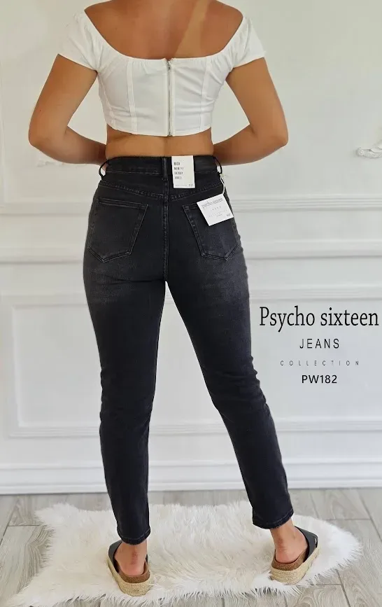Mom Jeans Psycho Sixteen para dama PW182 color Negro