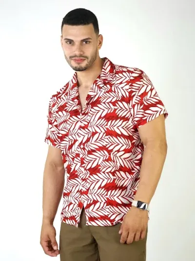 Camisa para caballero diseño floral multicolor