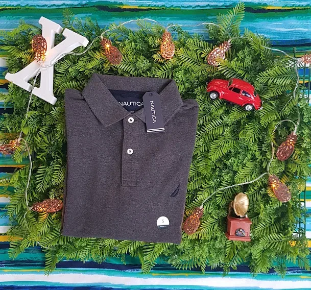Camiseta Náutica Classic Fit para caballero color gris oscuro