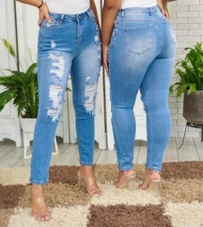 Jeans para dama high rise skinny  RJH-5149 color celeste