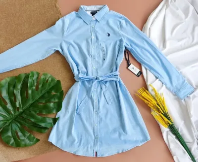 Vestido  U.S Polo para dama color celeste
