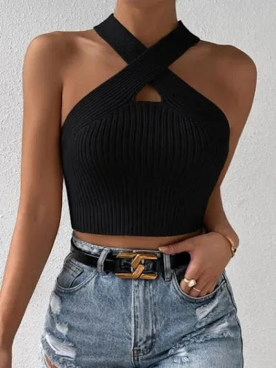 Crop top para Dama color Negro.