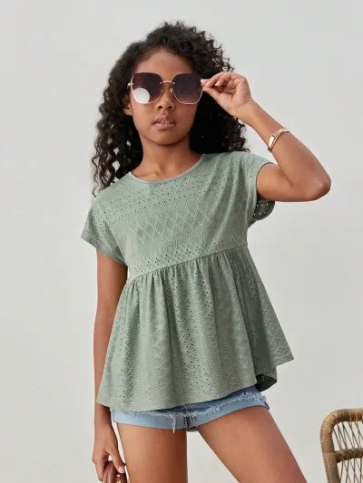 Blusa para niña color verde