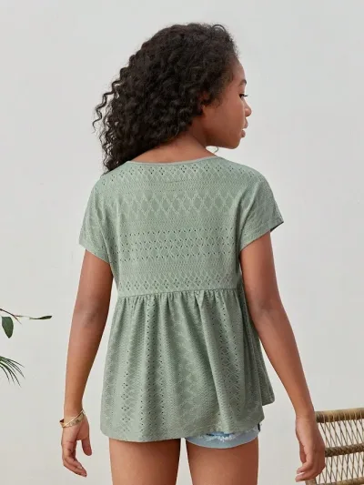 Blusa para niña color verde