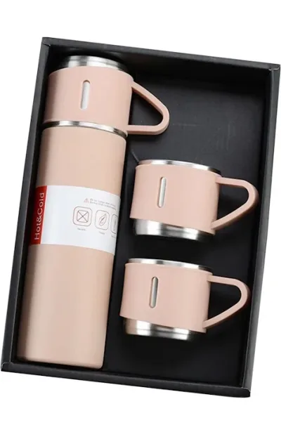 Set de termo con tasas color rosa