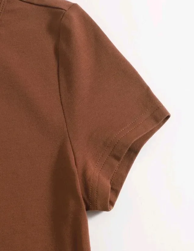 Crop top para dama color café