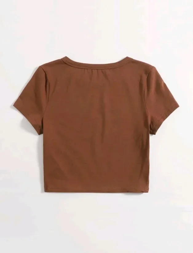 Crop top para dama color café