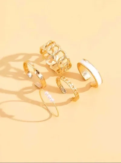 Set de anillos para dama color dorado