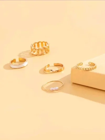 Set de anillos para dama color dorado