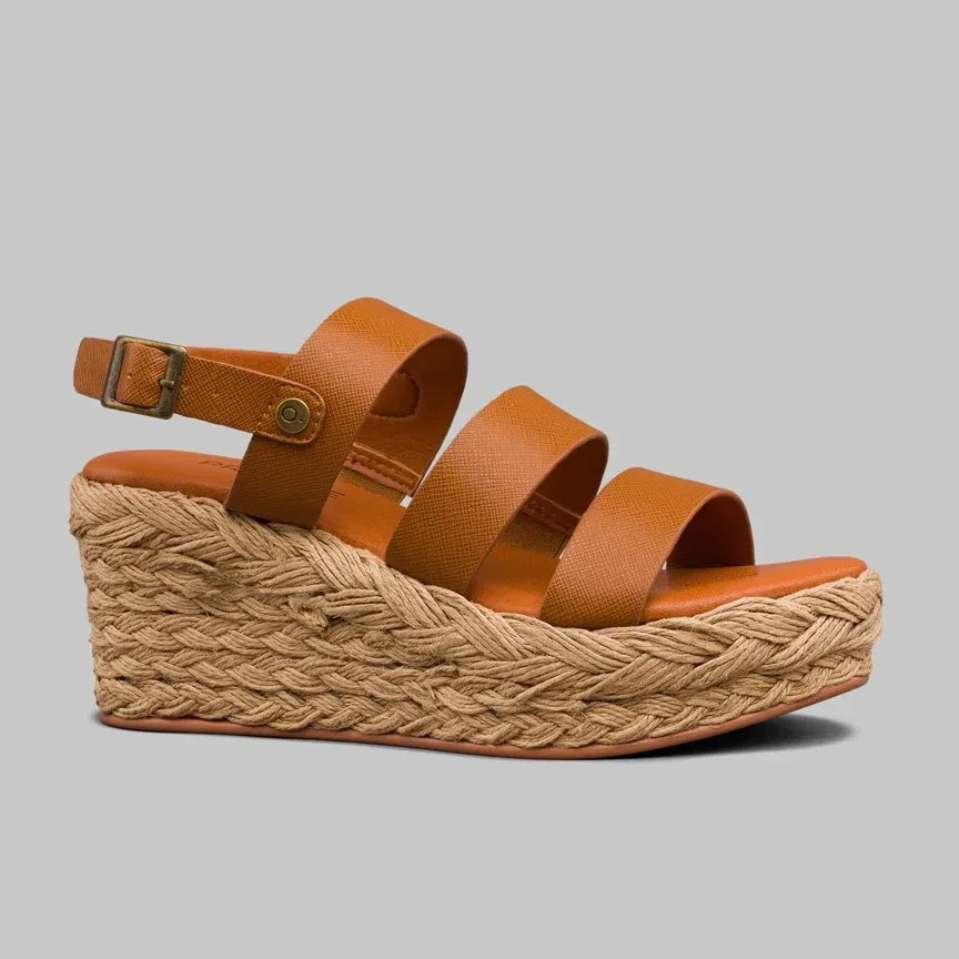 Sandalias para dama Promise Cadiz Camel Pu