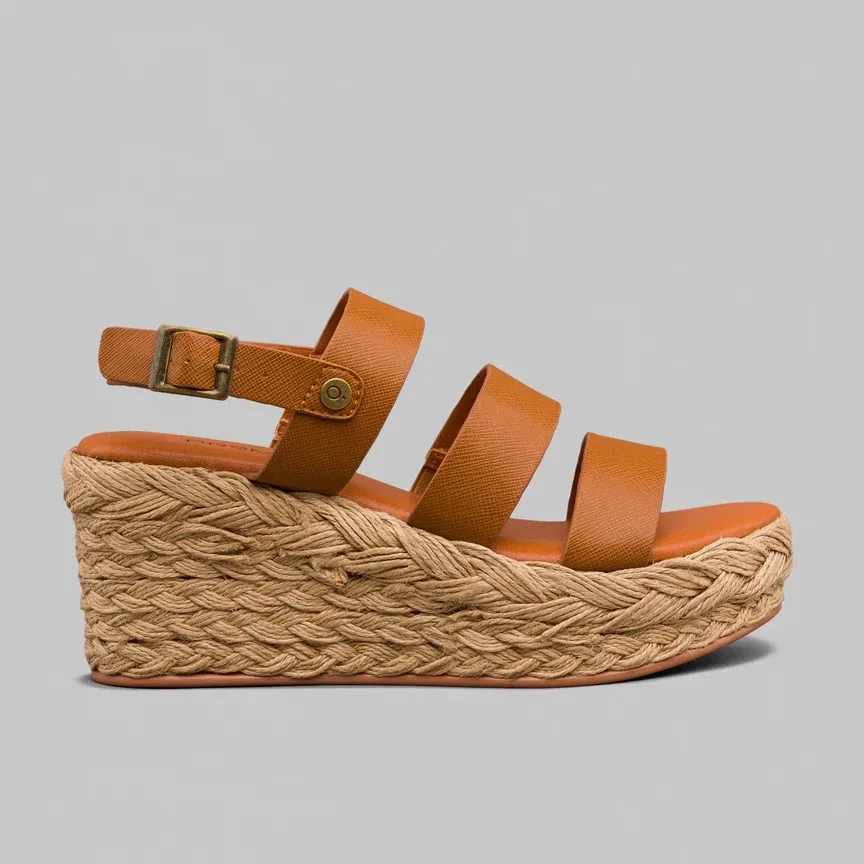 Sandalias para dama Promise Cadiz Camel Pu