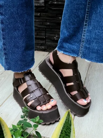Sandalias Coral Positano Brown para Dama
