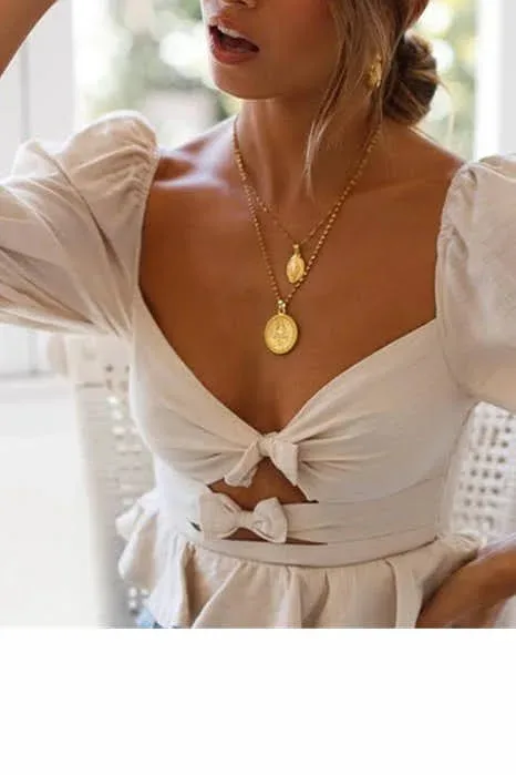 Blusa para dama 150924 con lazos