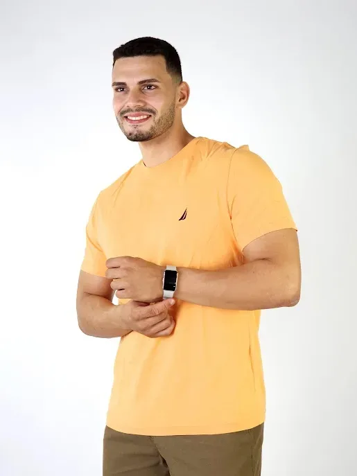 Camiseta Náutica para caballero color naranja