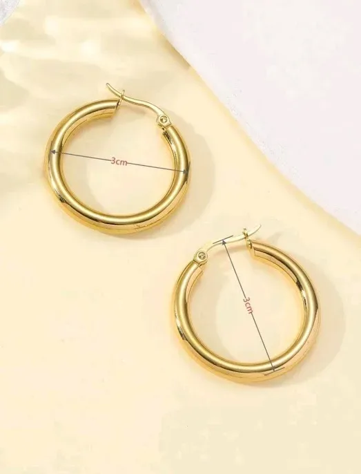 Argollas acero inoxidable para dama color dorado