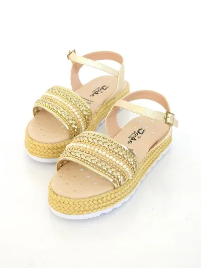 Sandalias Colombianas para niña color champagne 1600