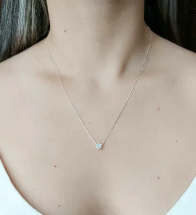 Collar para dama plata 925 , diseño de diamante