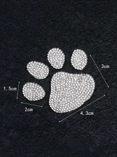 Pagatina para coche con diseño de perro de diamantes de imitación color plateado