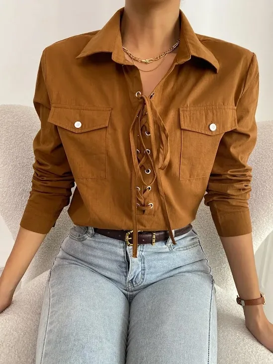 Blusa para dama color cafe