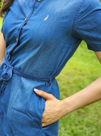 Vestido Cambridge Polo Club para dama color azul