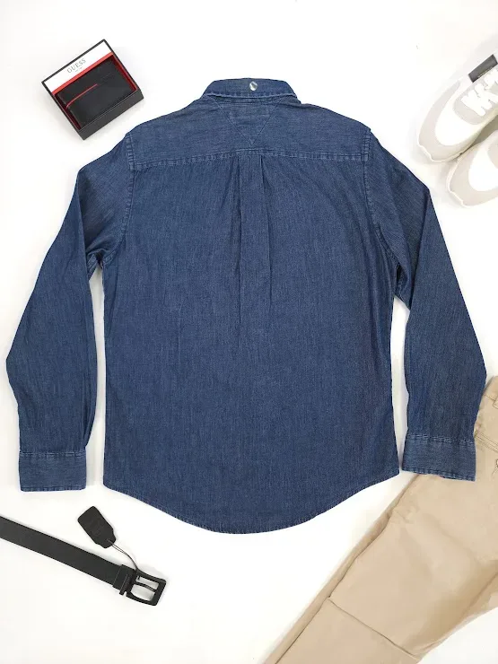 Camisa Tommy Hilfiger para caballero color mezclilla oscuro