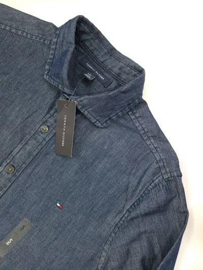 Camisa Tommy Hilfiger para caballero color mezclilla oscuro