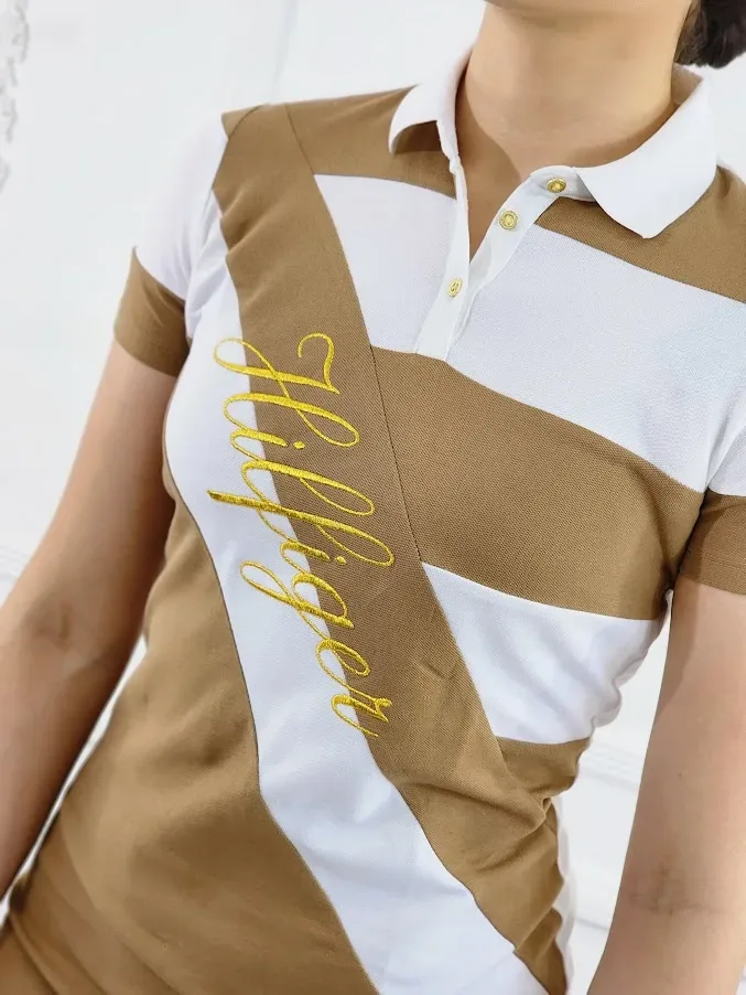 Vestido Tommy Hilfiger para dama color café y blanco