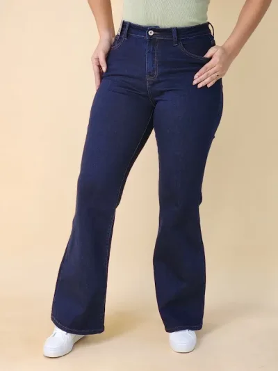 Jeans Estivaneli para dama TNFW-43685 COLOR AZUL OSCURO
