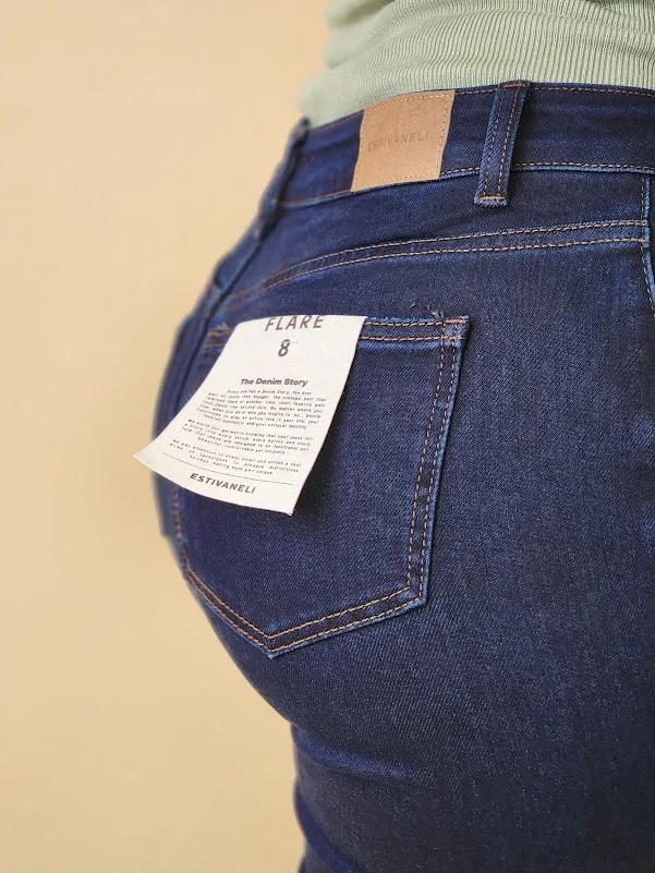 Jeans Estivaneli para dama TNFW-43685 COLOR AZUL OSCURO