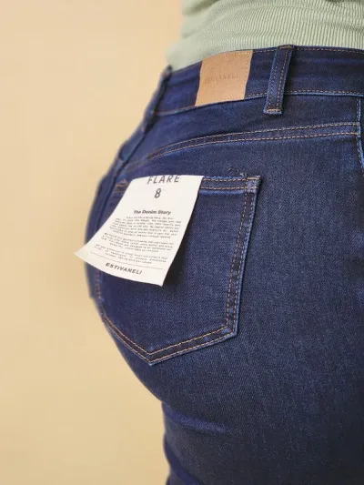 Jeans Estivaneli para dama TNFW-43685 COLOR AZUL OSCURO