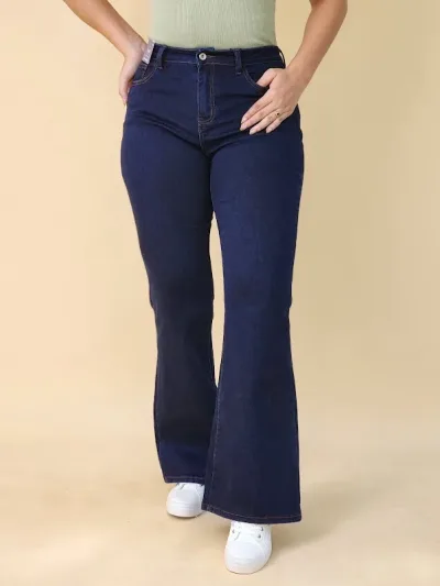 Jeans Estivaneli para dama TNFW-43685 COLOR AZUL OSCURO