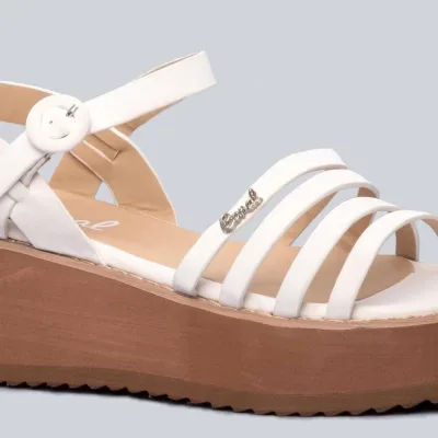 Sandalias Coral para dama color blanco KOKO WHITE TEX