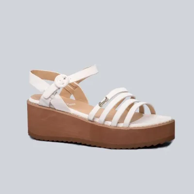 Sandalias Coral para dama color blanco KOKO WHITE TEX