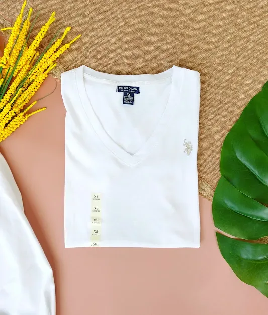 Camiseta U.S Polo para dama color blanco