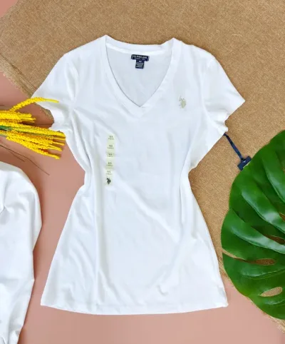 Camiseta U.S Polo para dama color blanco