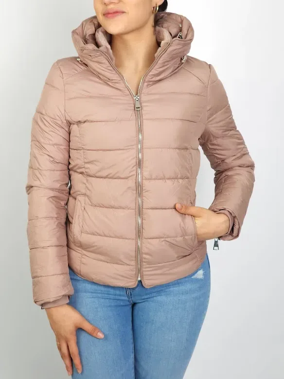 Jacket para dama diseño acolchado color palo de rosa