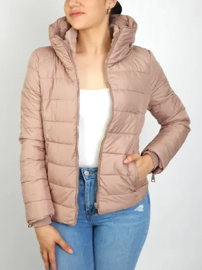 Jacket para dama diseño acolchado color palo de rosa