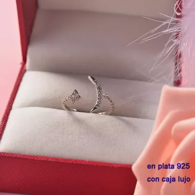 Anillo plata 925 para dama color plateado