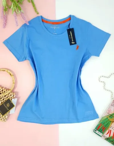 Camiseta Polo cambrige para dama color celeste